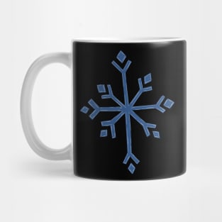 Large Snowflake Digital Illustration in Blues Mug